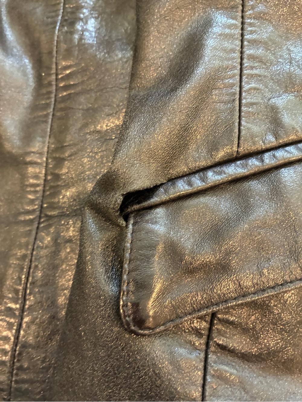 Express Vintage Black Leather Blazer Jacket - Picture 14 of 14
